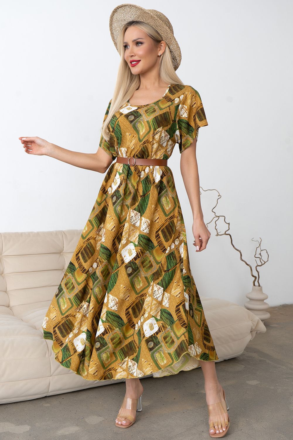 Платье Рада (горчичный) Р11-1166/10 Nikol