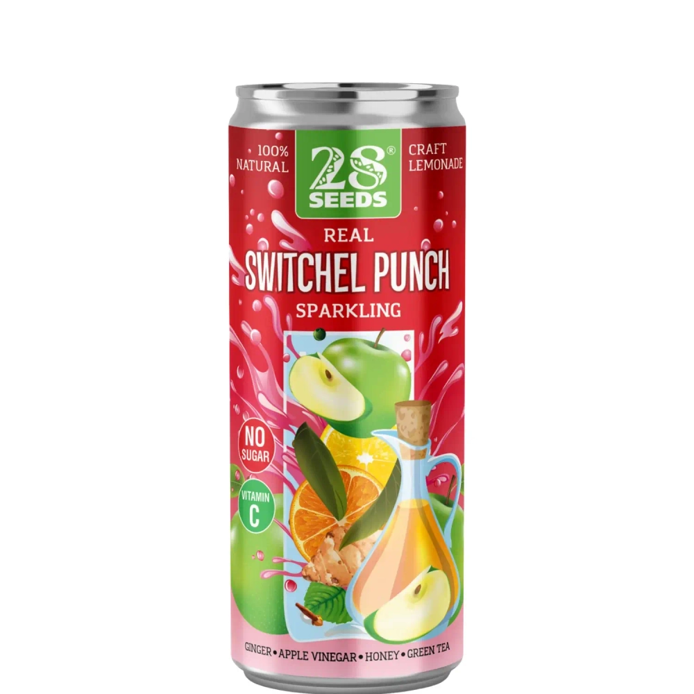 28SEEDS Real SWITCHEL PUNCH (Свитчель пунш) 330 мл — жестяная банка свитчель-пунша, вид спереди