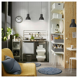 IKEA SORTERA  (ИКЕА СОРТЕРА)  -  Корзина для разделения отходов, белая, 37 л