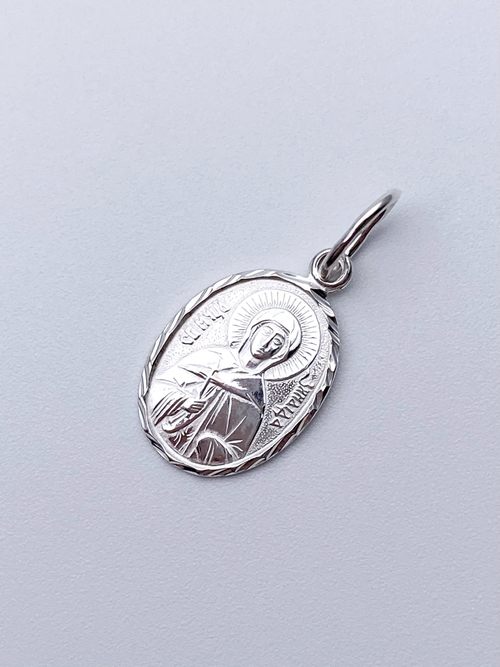 Образок из серебра/Без покрытия/С подвижным ухом/Зинаида
