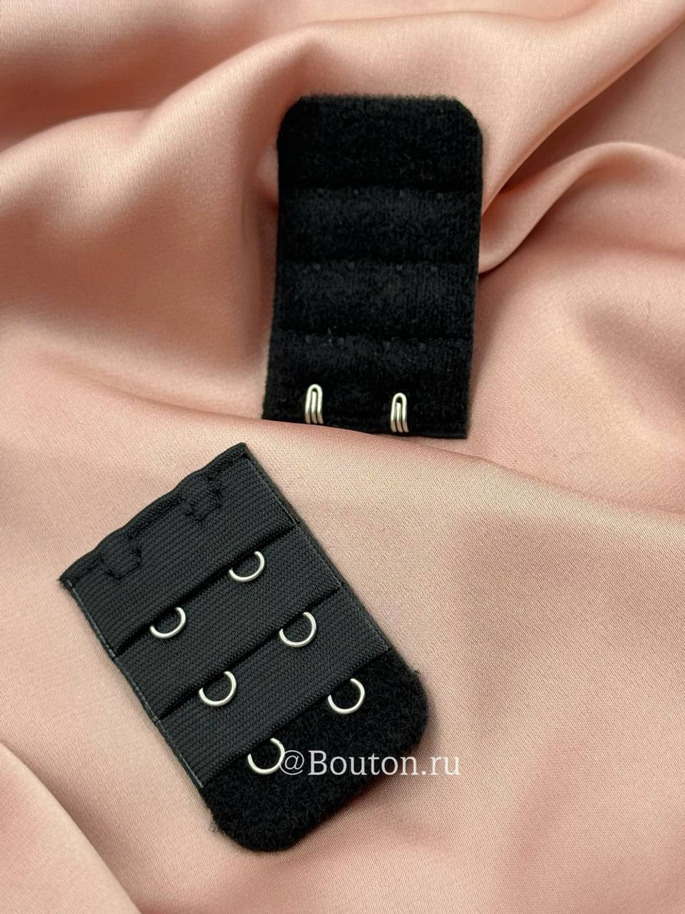 Расширитель для бюстгальтера черный 2 ряда 6 петель 2 крючка 3х5 см