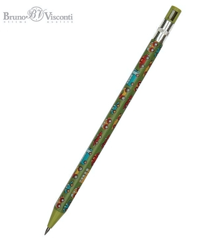 Карандаш механический 2 мм, НВ, цанговый с точилкой FunGraphix "Машинки" (BrunoVisconti)