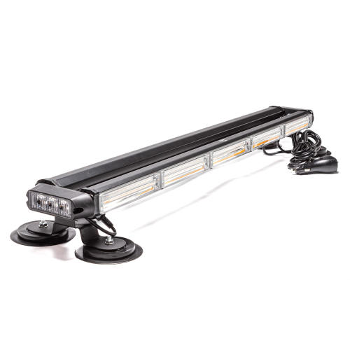 Маяк-стробоскоп 12/24 В, 66 Вт, желтый, 4-стор. (5+5+2 блока COB), 28 реж., крепление на магните, прикуриватель (провод 3м), 730*120*78 мм