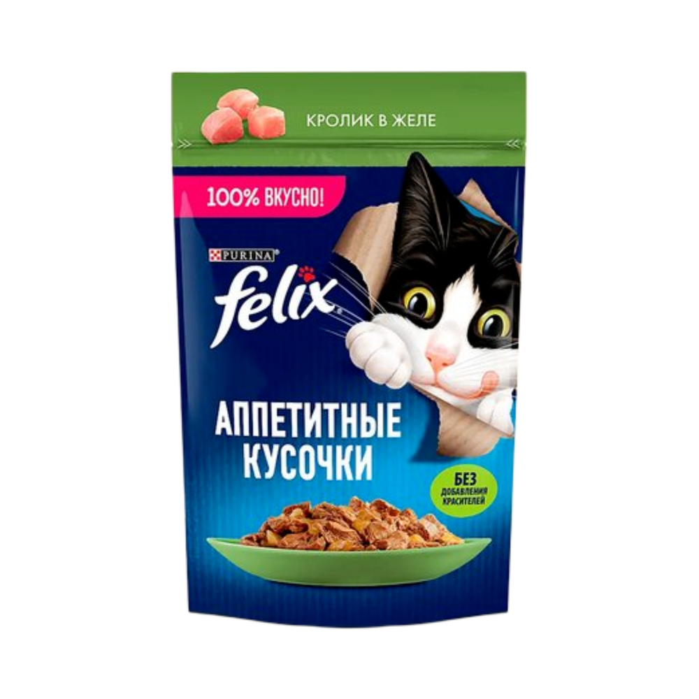 Корм "Felix" Кролик в желе 75гр