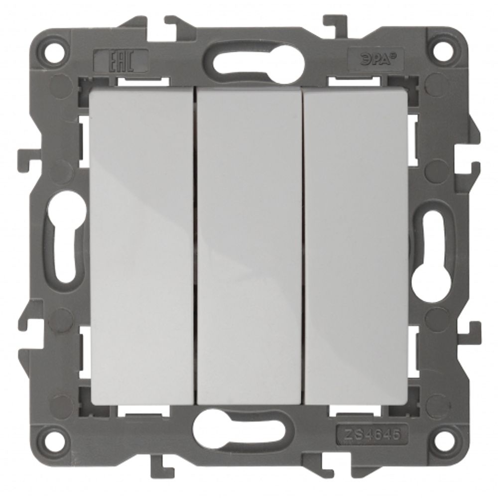 14-1107-01 ЭРА Выключатель тройной, 10АХ-250В, IP20, Эра Elegance, белый