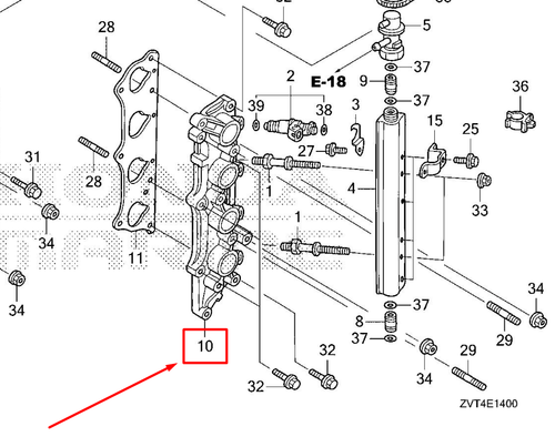 17051-ZY6-000ZA BASE, INJECTOR *NH8* (DARK GRAY)