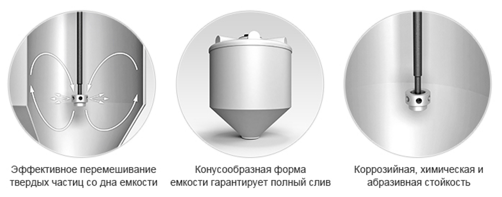 Емкость пищевая в обрешетке ЭкоПром ФМ с турбинной мешалкой 5000 л. конусная (216x216x337см;белый) - арт.555712