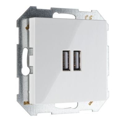 USB A+A розетка, 3400 мА LIREGUS EPSILON IUK-2-01.E/B белая