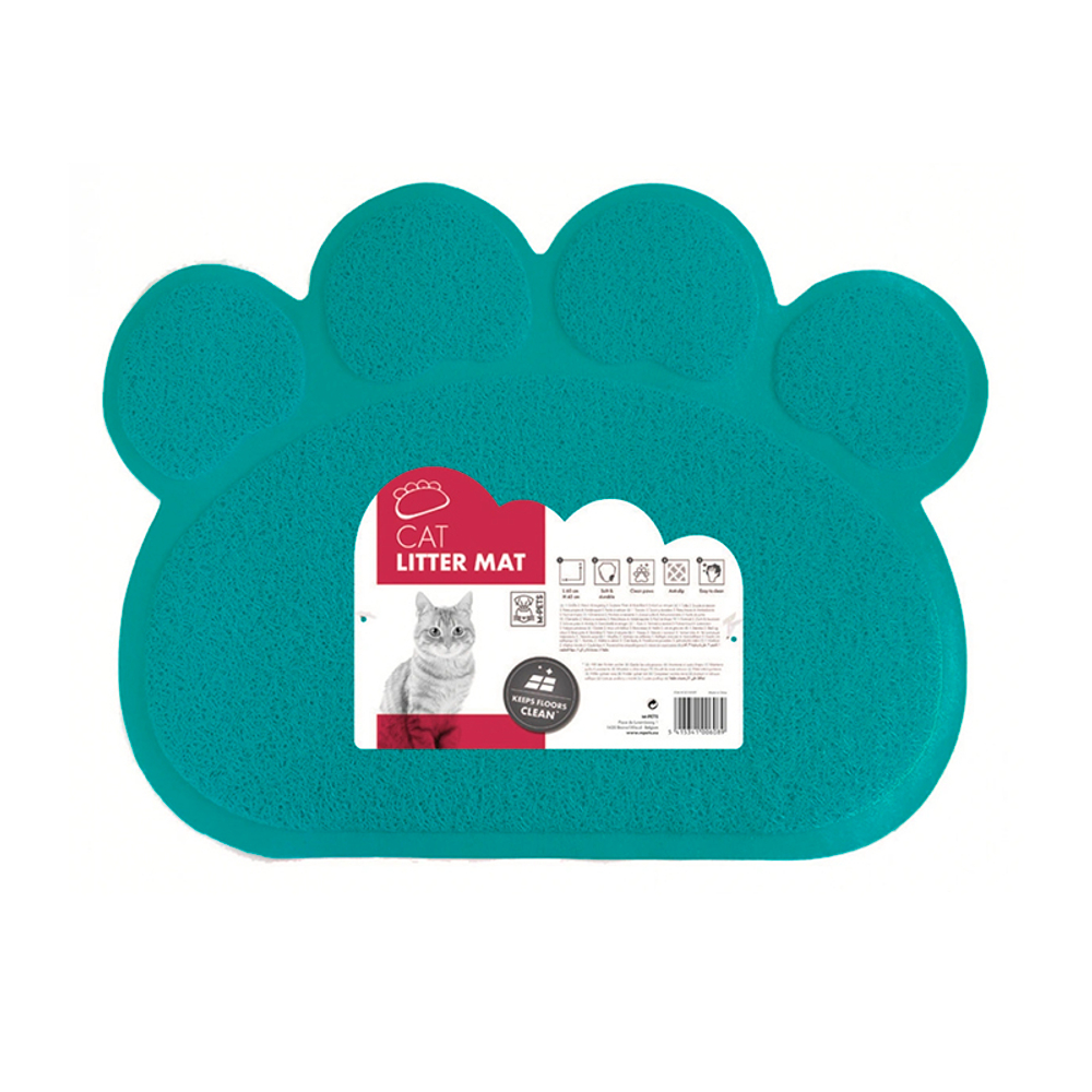Коврик M-PETS притуалетный для кошачьего лотка, цвет бирюзовый, 60х45 см