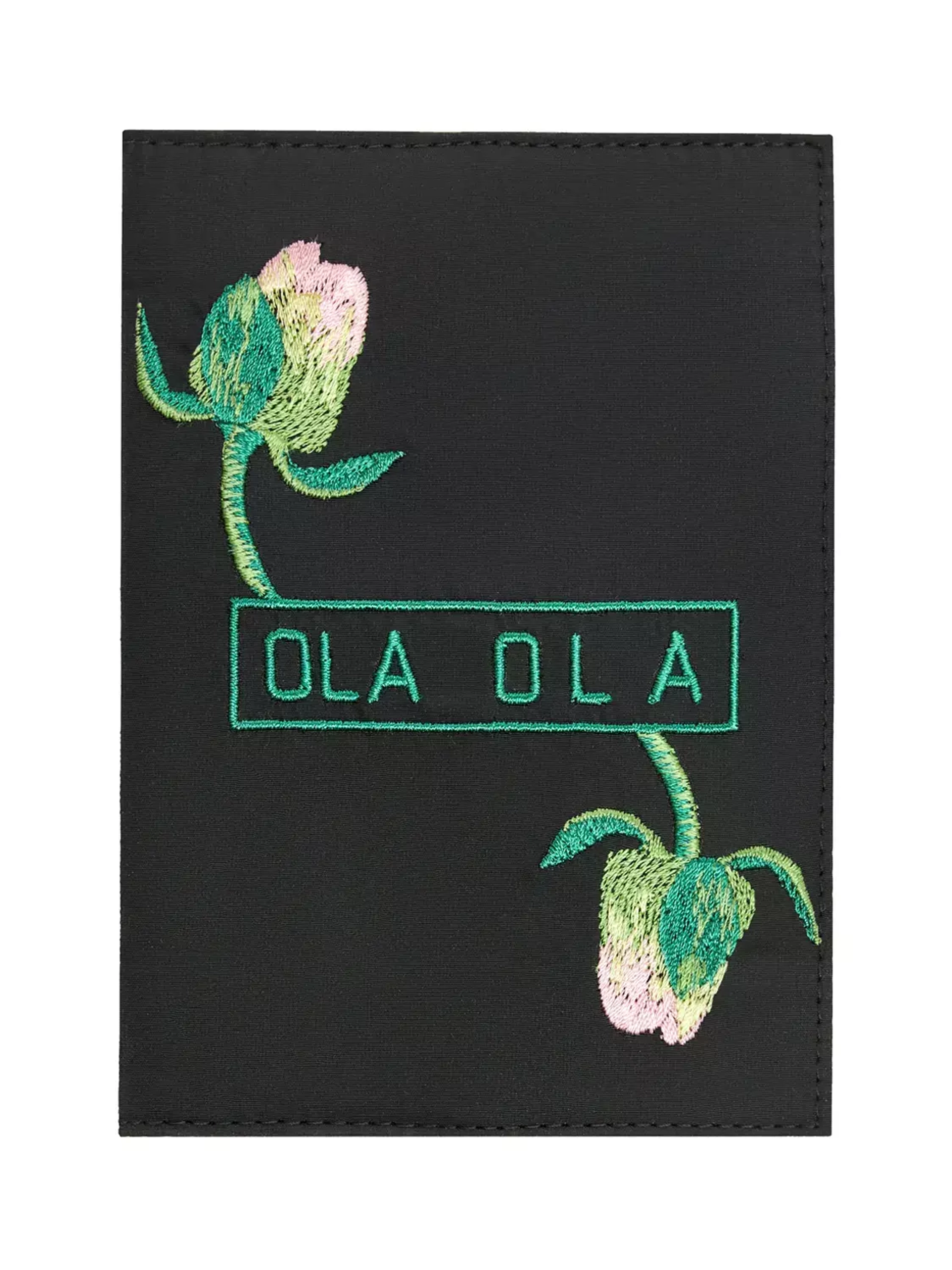 Обложка на паспорт  черная "Бутон" OLA OLA
