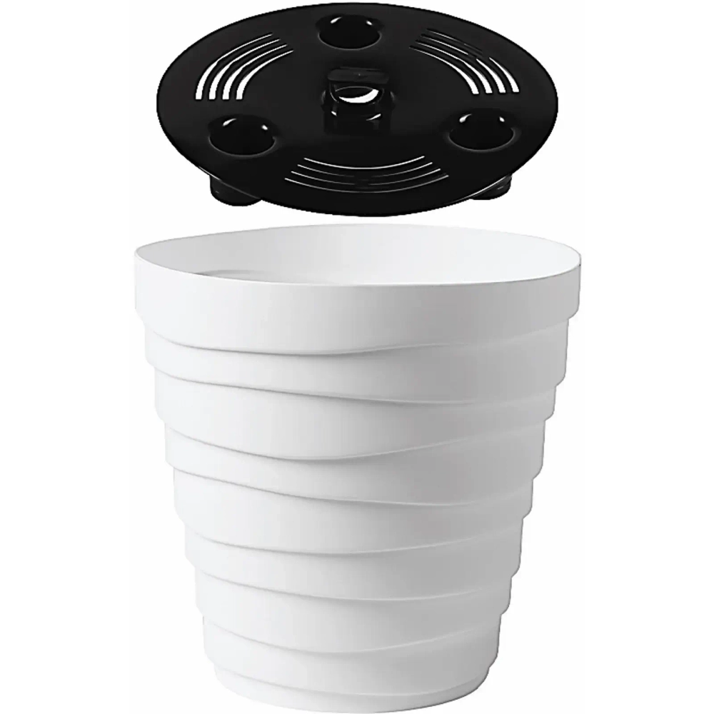 Кашпо для цветов пластиковое 3,5л d-19,7см «Бархан» Белый