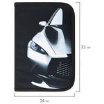 Пенал BRAUBERG с наполнением, 1 отделение, 1 откидная планка, 24 предмета, полиэстер, 21х14 см, "Fast car", 270724