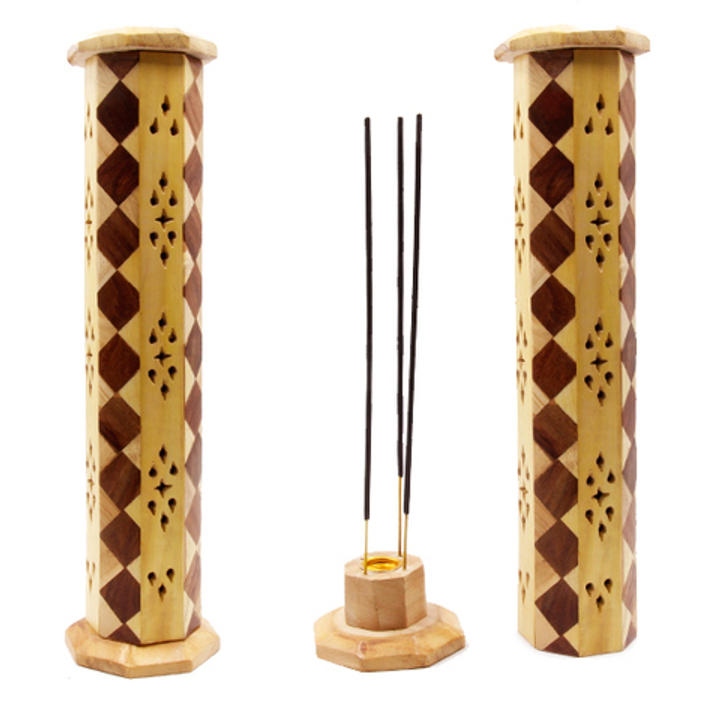 Подставка под благовония Башня, многогранник, дерево, 30 см