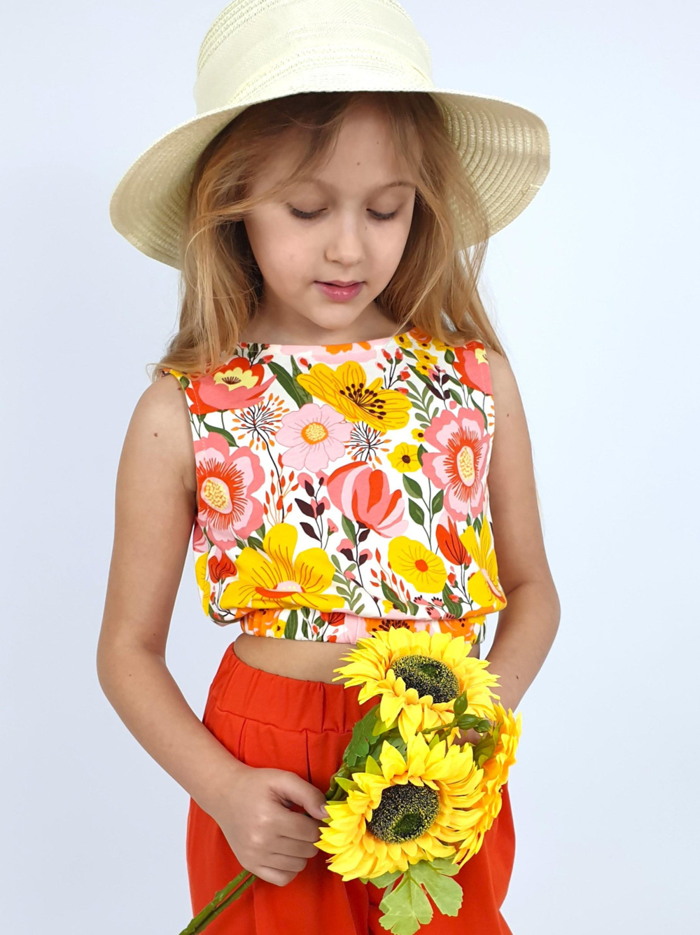 02-162-3 Комплект для девочки (топ+ брюки)