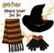 Harry Potter Hat Scarf Gloves Set, Gryffindor Scarf and Wizard Hat for Girls Gryffindor