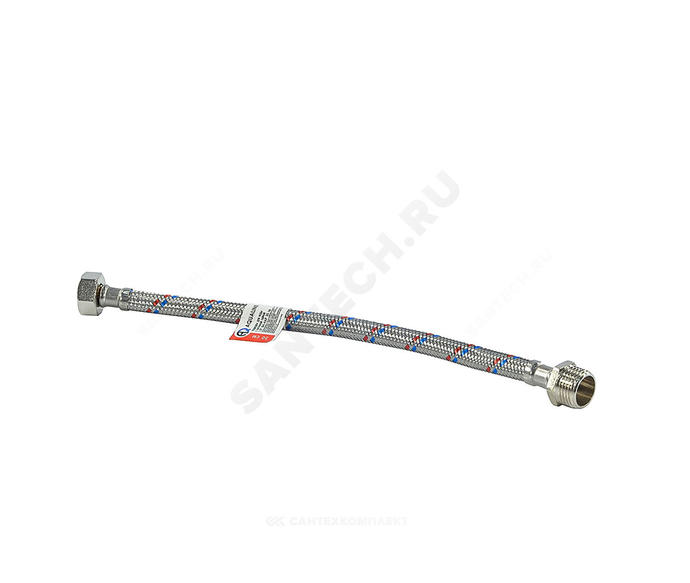 Подводка гибкая для воды нержавеющая оплетка 1/2" г-ш L=2м AQUALINE 01436