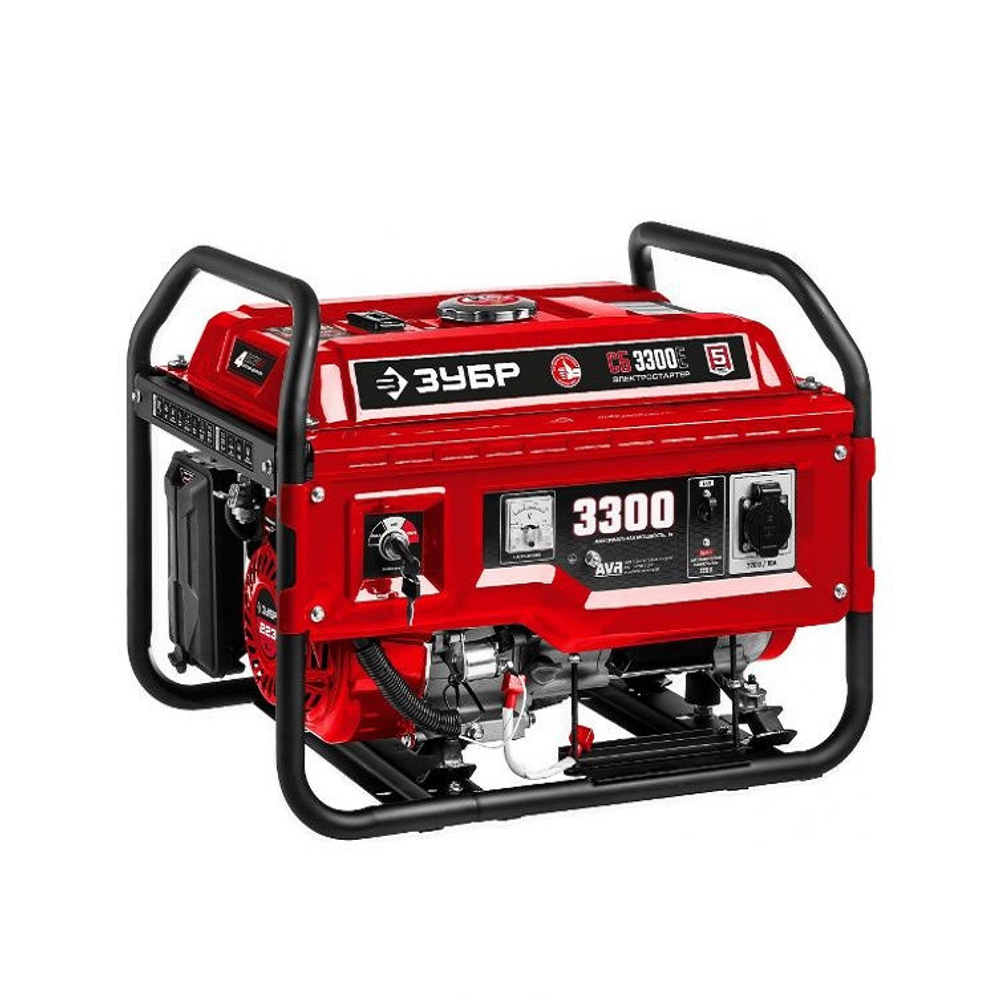 Генератор бензиновый с электростартером Зубр Мастер СБ-3300Е 3,3 кВт