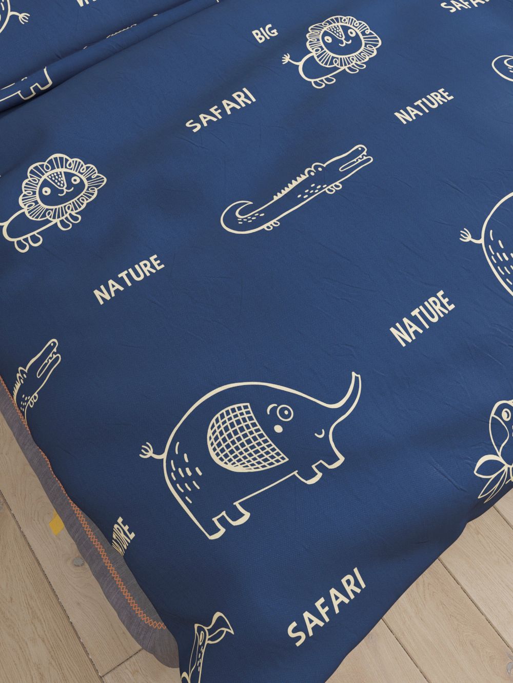 Постельное белье Сказка "SAFARI" 2-спальный Наволочка 50х70 см 2 шт Простынь 240х215 см Пододеяльник 175х215 см, перкаль