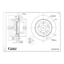 Диск тормозной GANZ задний с покрытием MAZDA CX-5 Арт.: GIJ10132