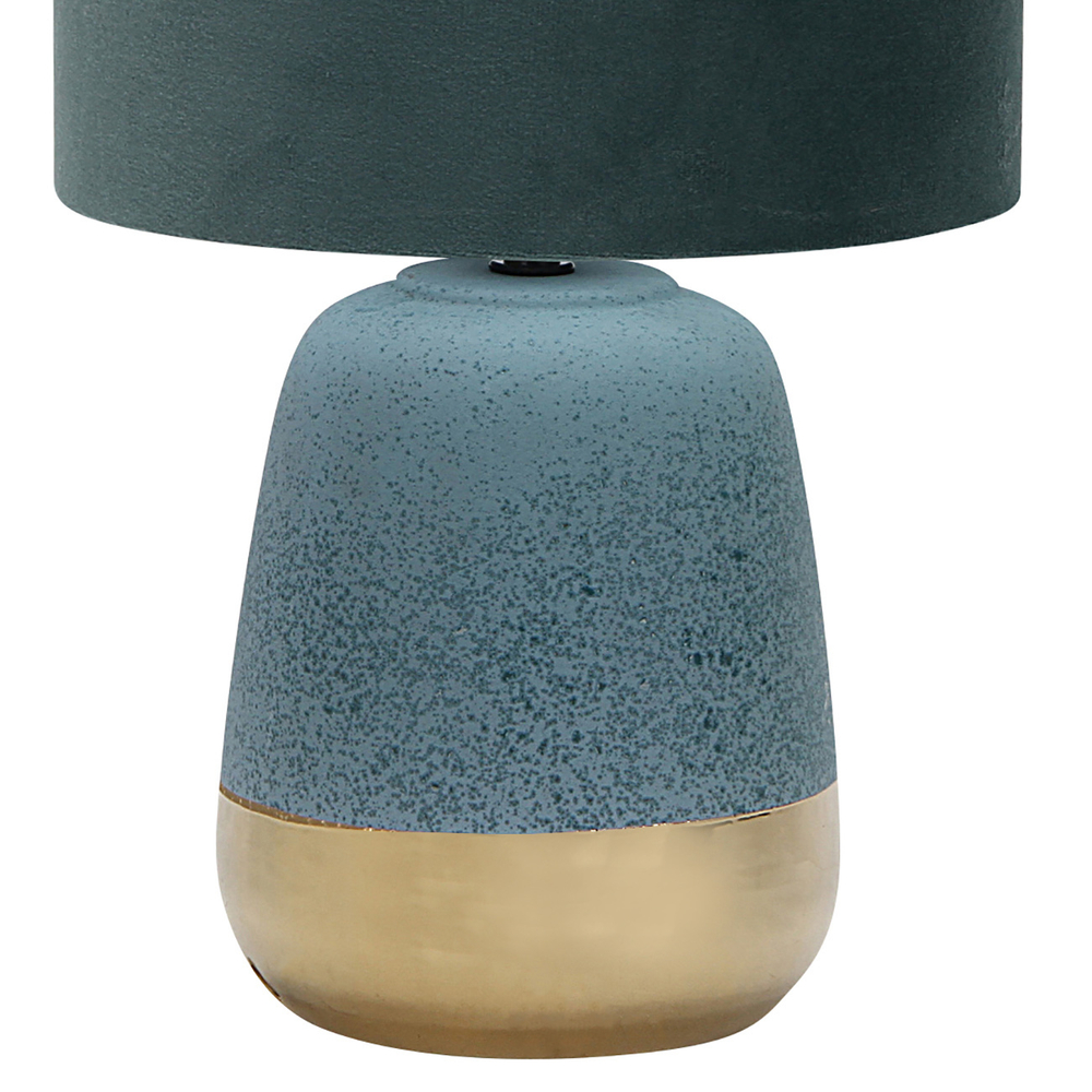 Настольный светильник 1х40Вт Е27, металл/керамика/ткань, голубой