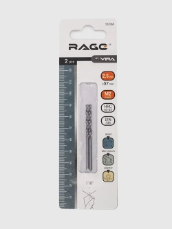 Сверло по металлу 2.5 мм P6M5 2 шт RAGE by VIRA