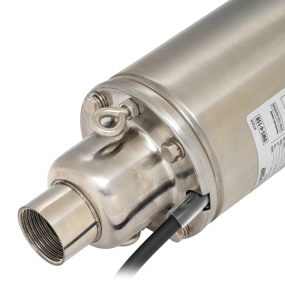 Скважинный насос DWS-4-150, винтовой, диаметр 4", 1300 Вт, 2000 л/ч, напор 150 м Denzel