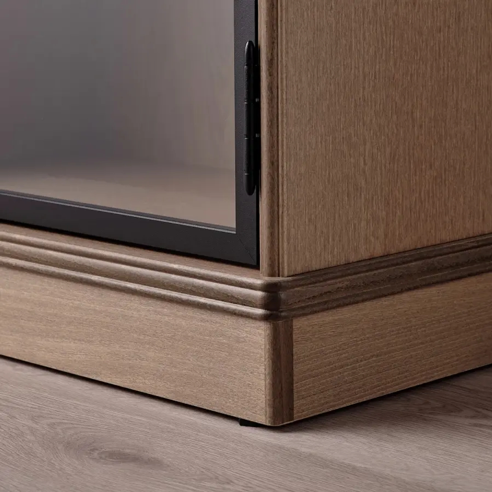 Шкаф для хранения  - LANESUND IKEA/ ЛАНЕСУНД ИКЕА, 121x37x152 см, коричневый/прозрачный