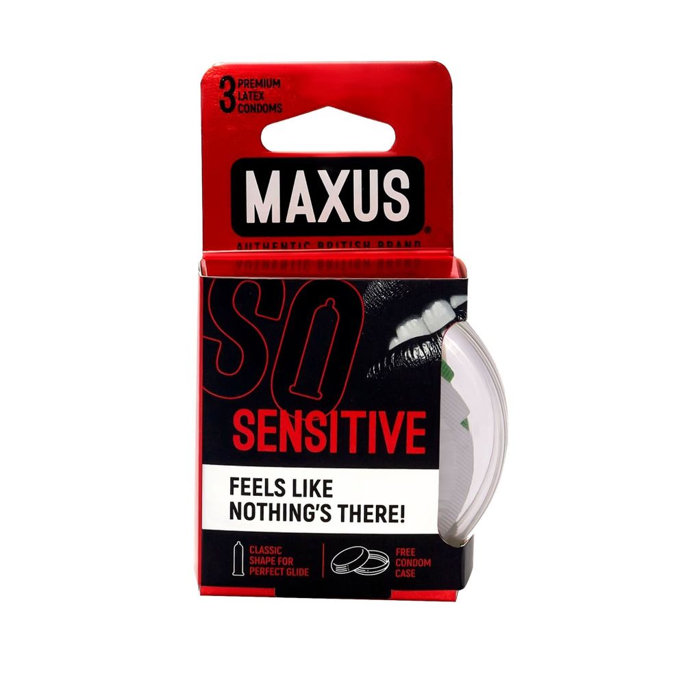 Презервативы в пластиковом кейсе ультратонкие MAXUS Sensitive №3