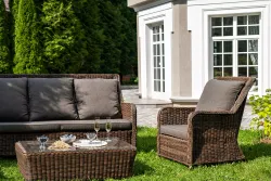 "Гляссе" лаунж-зона из искусственного ротанга, цвет коричневый