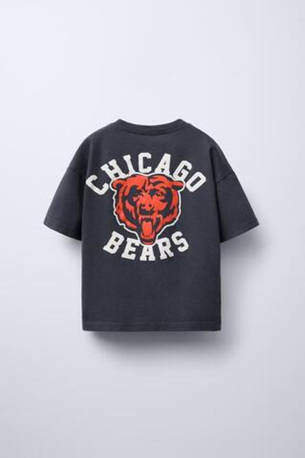 ZARA ФУТБОЛКА С ПРИНТОМ CHICAGO BEARS © NFL, АНТРАЦИТОВО-СЕРЫЙ