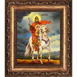 Святой Саркис. Икона на холсте.