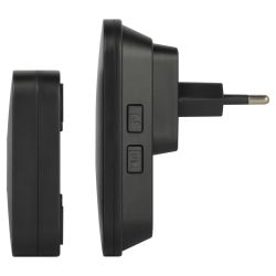 Звонок дверной ЭРА С97 беспроводной, от сети, черный, 60 мелодий