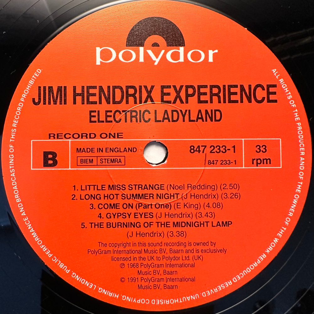 The Jimi Hendrix Experience - Electric Ladyland 2LP (Англия 1991г.)