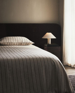 ZARA HOME ПОДОДЕЯЛЬНИК В ПОЛОСКУ, СВЕТЛО-БЕЖЕВЫЙ