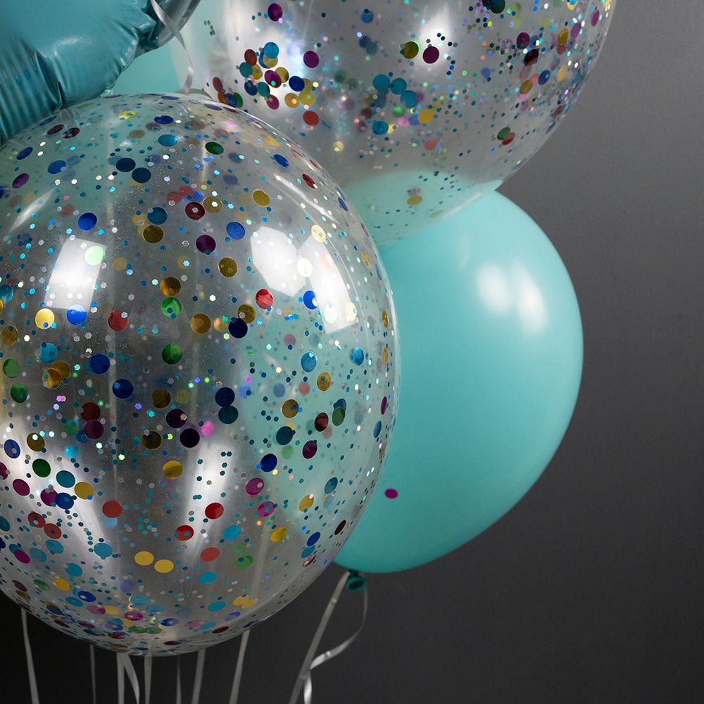 Конфетти фольга Шестиугольники, Голубой, Перламутр, 0,3 см, 90 г.