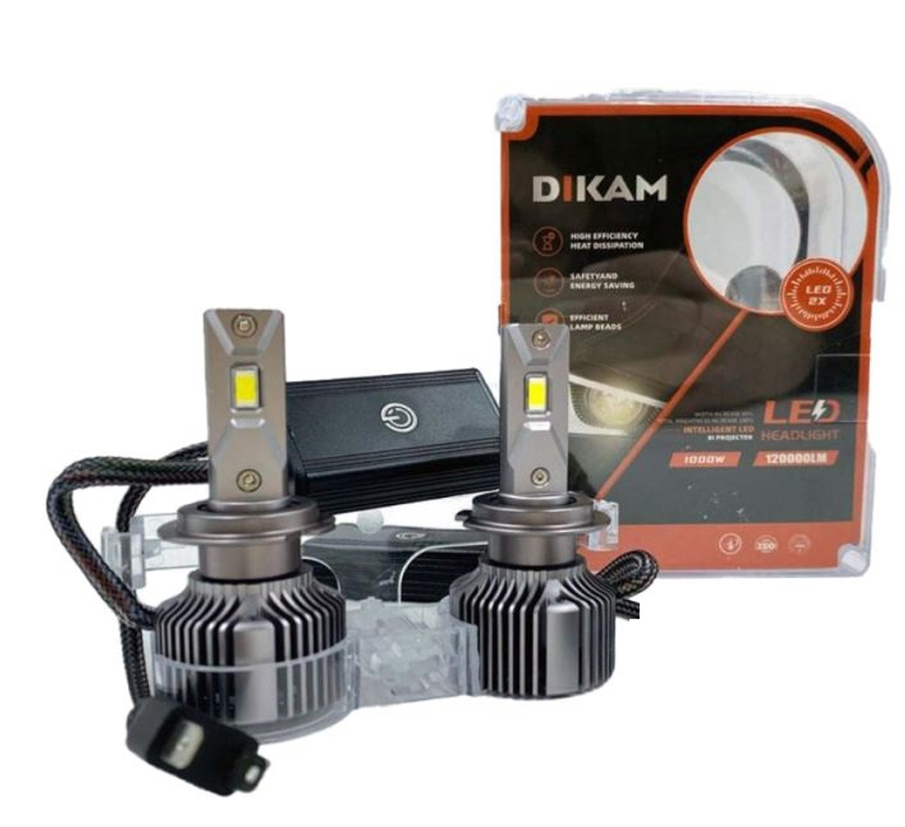 Автолампа LED НB3/HB4/HIR2 9012 к-т Dikam T10 (радиатор+вентилятор) 1000w 12000lm