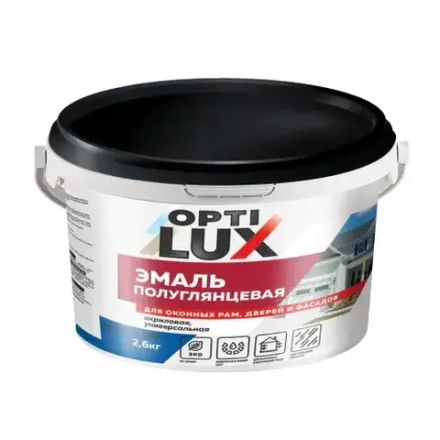 OPTILUX  Эмаль акриловая универсальная  Белая полуглянцевая 2,6кг (ИжСинтез)