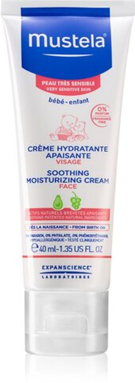 Mustela Bebe - увлажняющий и успокаивающий крем для детей с рождения /   40  ml  / GTIN 3504105036430