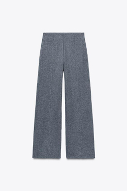 ZARA БРЮКИ-ПАЛАЦЦО ИЗ МЯГКОЙ ТКАНИ, МЯГКИЙ СЕРЫЙ