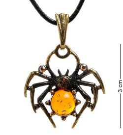 AM-1804 Подвеска «Паучок» (латунь, янтарь)