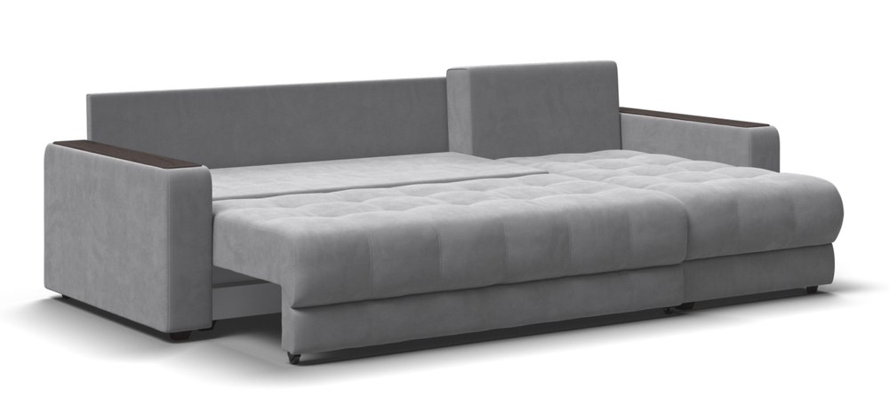 Угловой диван Босс Классик Велюр Монолит сталь