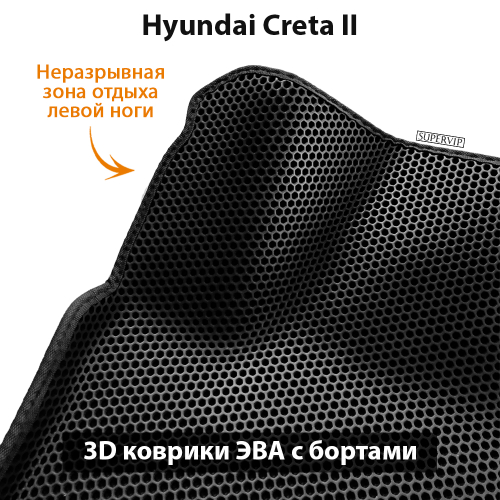 Передние автомобильные коврики ЭВА с бортами для Hyundai Creta II (21-н.в.)