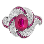 Кольцо с Рубинами и Бриллиантами, R0121-30/1