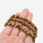 Гематин (гематит), оттенок "Яркое золото", тонкий фриформ 6-8*2,5мм