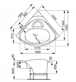 Акриловая ванна VAGNERPLAST ATHENA 150x150