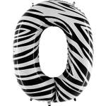 Шар Фольгированный Цифра 0 Zebra (Ассорти)