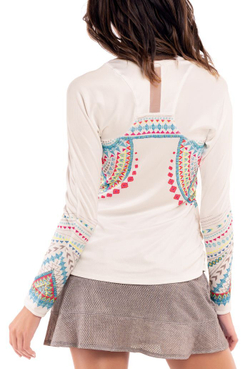 Женская теннисная футболкаLucky in Love Desert Vibes Long Sleeve - White