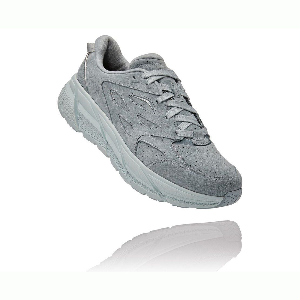 Кроссовки мужские HOKA M CLIFTON L SUEDE Grey Mist / Misty Blue
