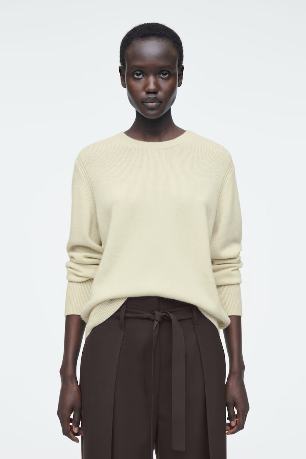 COS КАШЕМИРОВЫЙ СВИТЕР, СВЕТЛО-ЗЕЛЕНЫЙ