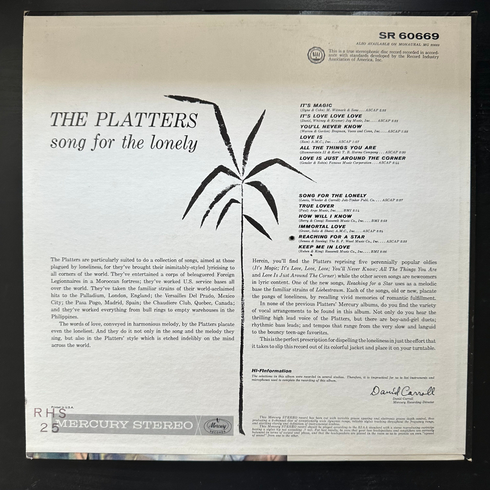 The Platters - Song For The Lonely (США 1962г.)